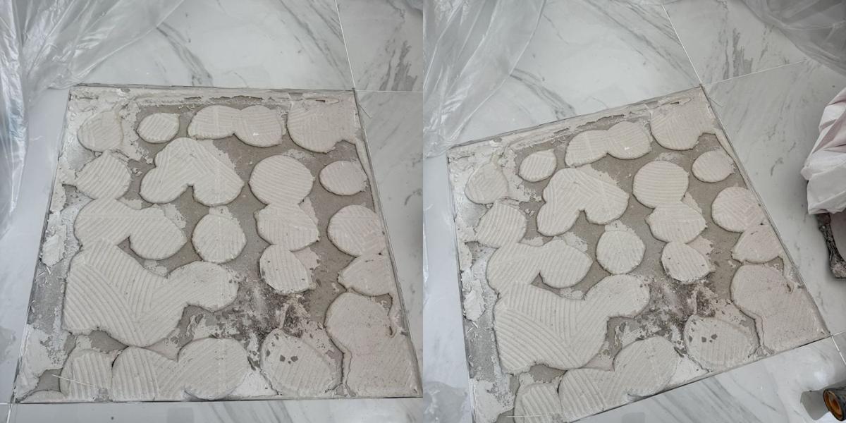 일산동구 중산동 계륭빌리지 주방 바닥 깨진 타일 1장 교체 3번째 사진, 깨진 타일 1장 철거