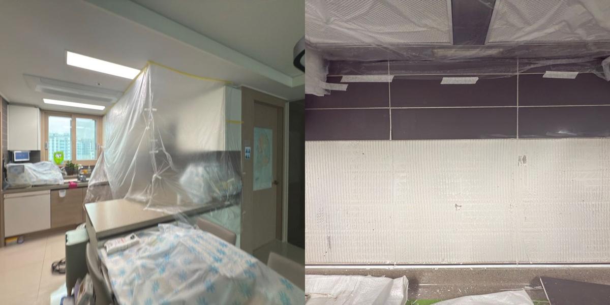 주방 벽 들뜬타일 살려서 재부착 4번째 사진, 주방 전체 보양